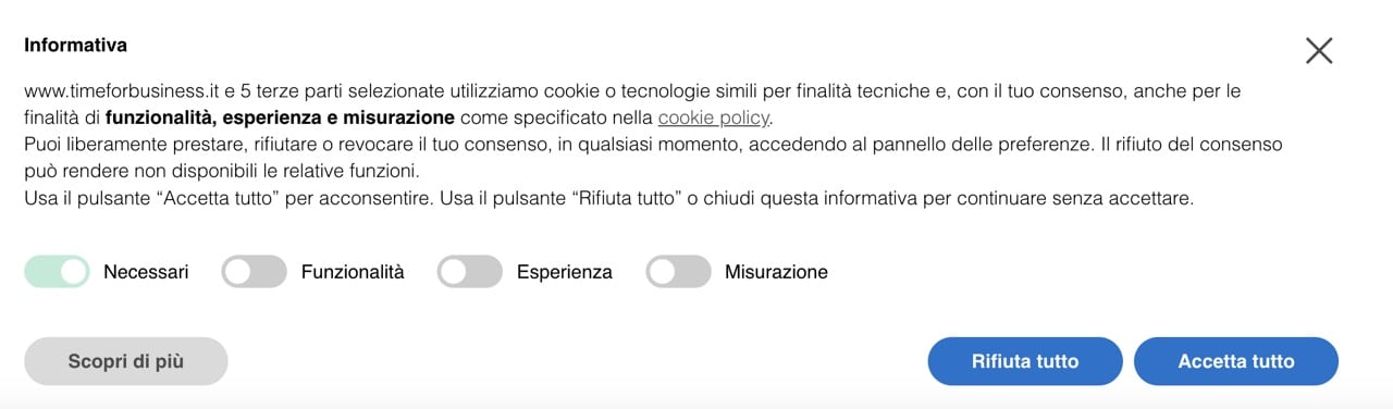 Privacy online: perché ogni sito web deve prenderla sul serio per evitare rischi legali 4 cookie banner iubenda